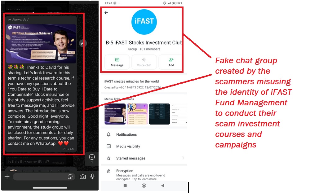 Samples of fraudulent web/app NOT operated by iFAST